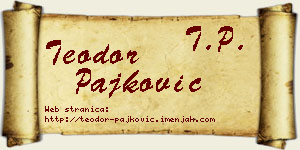 Teodor Pajković vizit kartica